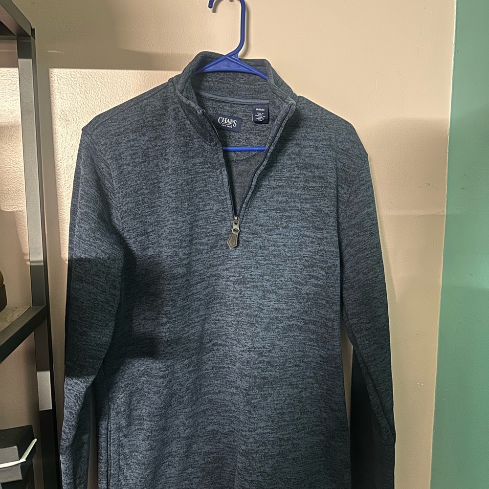 Chaps Men's blue quarter zip Sweater